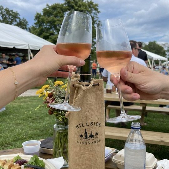 Custom wine bags in use