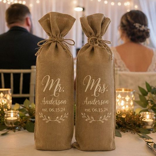 Custom wine bags in use
